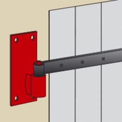 Gond sur platine bout carré inox