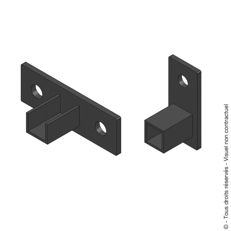 Platine à visser pour poteau balcon (x2)