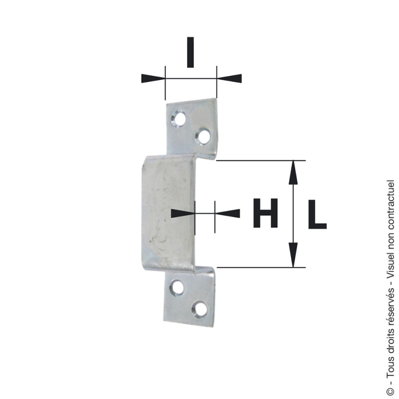 Gâche pour pêne rectangulaire