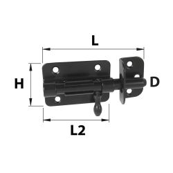 Verrou de box à visser et gâche