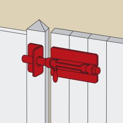 Verrou de box à visser et gâche