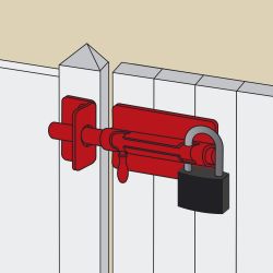 Verrou de box porte-cadenas à visser et gâche